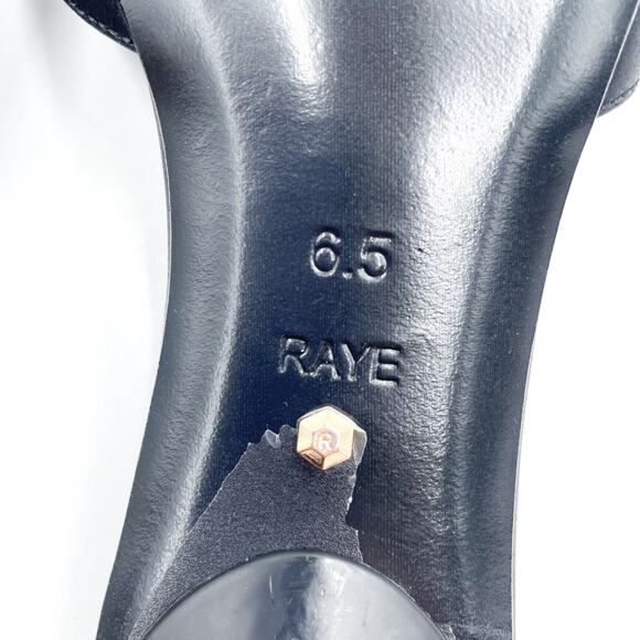 Raye Rosette Mules Black White Sandals Kitten Heels Square Toe Floral Sz 6.5 - Picture 9 of 10